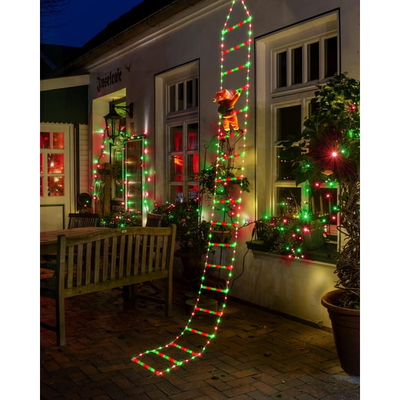 Luces navideñas LED Toodour de 10 pies con Papá Noel rojo y verde