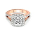 thumbnail image 3 of 3 Carat IGI Certified Princess Shape Lab Grown Diamond Engagement Ring | 14K Rose Gold | Rosalind Split Shank Halo Lab Diamond Ring | FG-VS1-VS2 Quality Friendly Diamonds, 3 of 5