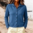 thumbnail image 2 of Perfectbot Women's Collared Button-Down Cardigan Long Sleeve Knit Jacket Top with Ribbed Trim, 2 of 5