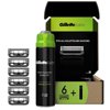 GilletteLabs with Exfoliating Bar Razor Refills for Men, 6 Count and 7oz Rapid Foaming Shave Gel