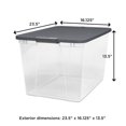 thumbnail image 4 of HOMZ 64-Quart Clear Plastic Stackable Storage Bin with Lid, 2 Pack, Gray, 4 of 8