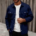 thumbnail image 6 of Ahabrexf Mens Long Sleeve Jacket Casual for Men Polyester Lapel Multi-Pocket Workwear Blouse Solid Color, 6 of 6