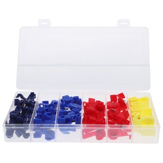 Ruidee 60-Piece T-Tap Wire Connector Kit - Self-Stripping Spade Terminals For 22-18 AWG (Red)
