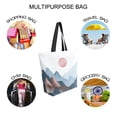 thumbnail image 7 of FORMRS Womens Canvas Tote Bag with Zipper Inner Pocket Shoulder Handbag, Art Mountain and Sun Pattern, 7 of 7