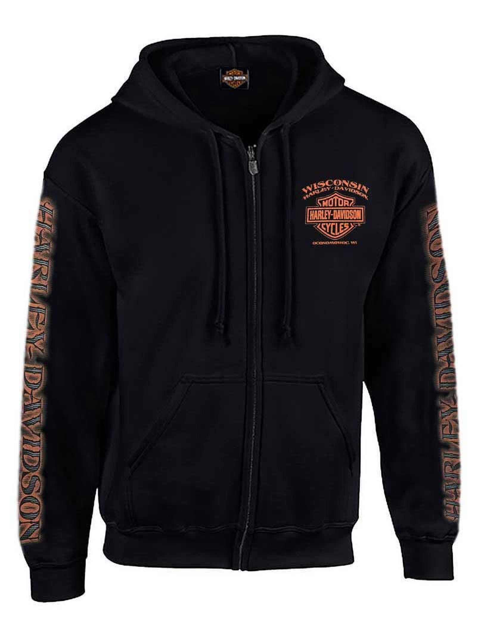 Harley-Davidson Men's Lightning Crest Zip Hoodie, Full-Zippered