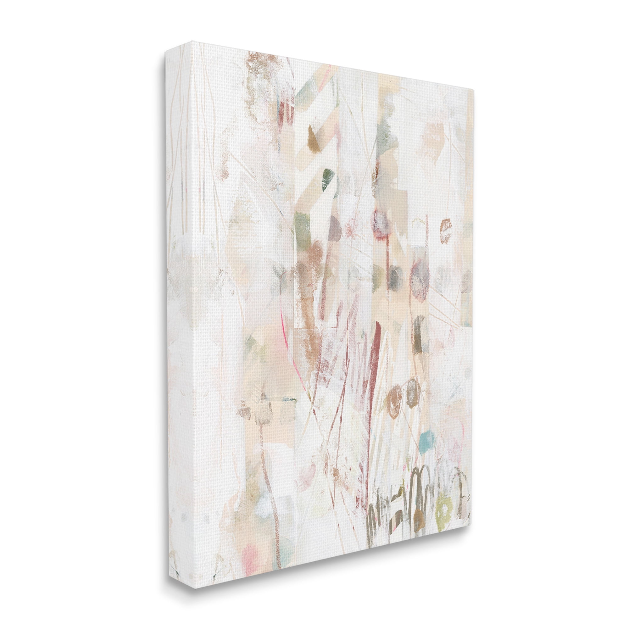 Stupell Industries Soft Neutral Pattern Abstract Painting Gallery Wrapped Canvas Art Print Wall Art, 24 x 30