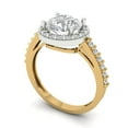 thumbnail image 2 of Clara Pucci 14K White/Yellow Gold Solid Gold WhiteSapphire Halo Anniversary Ring for Women - 1.86 cttw Round Cut, 2 of 8