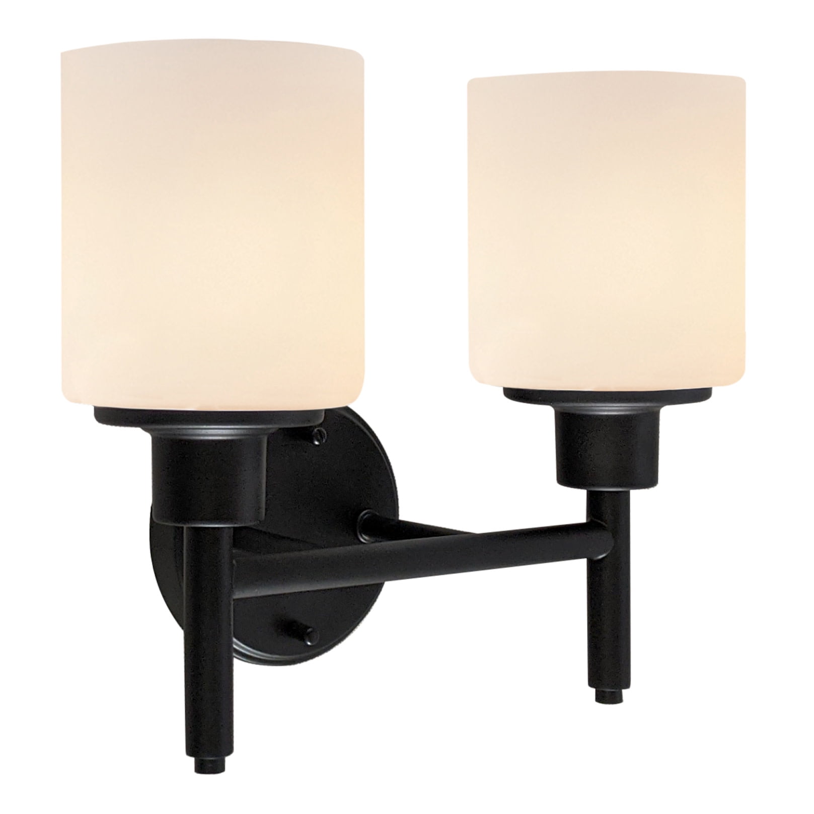 Design House Aubrey 2-Light Transitional Indoor Dimmable Wall Light, Matte Black