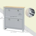 thumbnail image 3 of HOMCOM Armoire à Chaussures de Couloir avec 2 Tiroirs Basculants pour 12 Paires de Chaussures Gris, 3 of 10