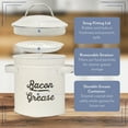 thumbnail image 3 of AuldHome Design Grease Container, White Enamelware Bacon Grease Can w/ Strainer, Farmhouse Style, Keto-Friendly, 3 of 10