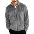 thumbnail image 2 of KeShDi Jackets for Men's Casual Long Sleeve Jackets Turndown Collar Outerwear Fuzzy Coats with Pockets Gray M, 2 of 8