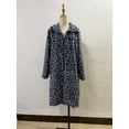 thumbnail image 4 of Women's Faux Fur Leopard Coat Winter Fall Lapel Collar FuzzyFur--Open Front Fleece Fur Jackets, 4 of 9
