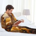 thumbnail image 6 of Naloa Pastoral Sunflower Corgi Men’s Pajamas Set - Long Sleeve Button Down Sleep Shirt and Pajama Bottoms Sleepwear Set-X-Large, 6 of 7