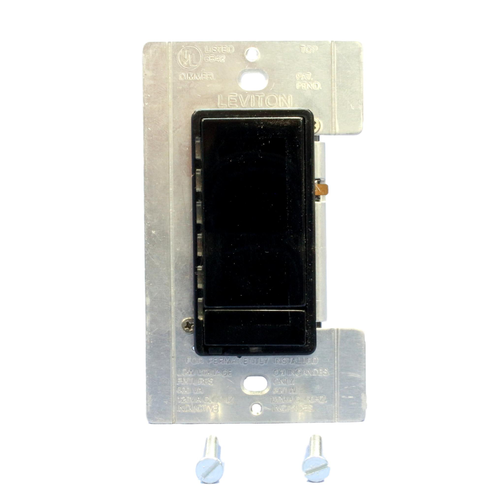 Leviton Black Dimmer Switch MicroDim Preset LED Display 3Key 600W Incandescent 600VA Inductive