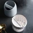 thumbnail image 4 of Double-Layer Chopstick Storage Box with Diatomite Pad, Plastic Utensil Holder, Drainage Drying Rack for Spoons Knives, White Kitchen Countertop Organizer, 4 of 6