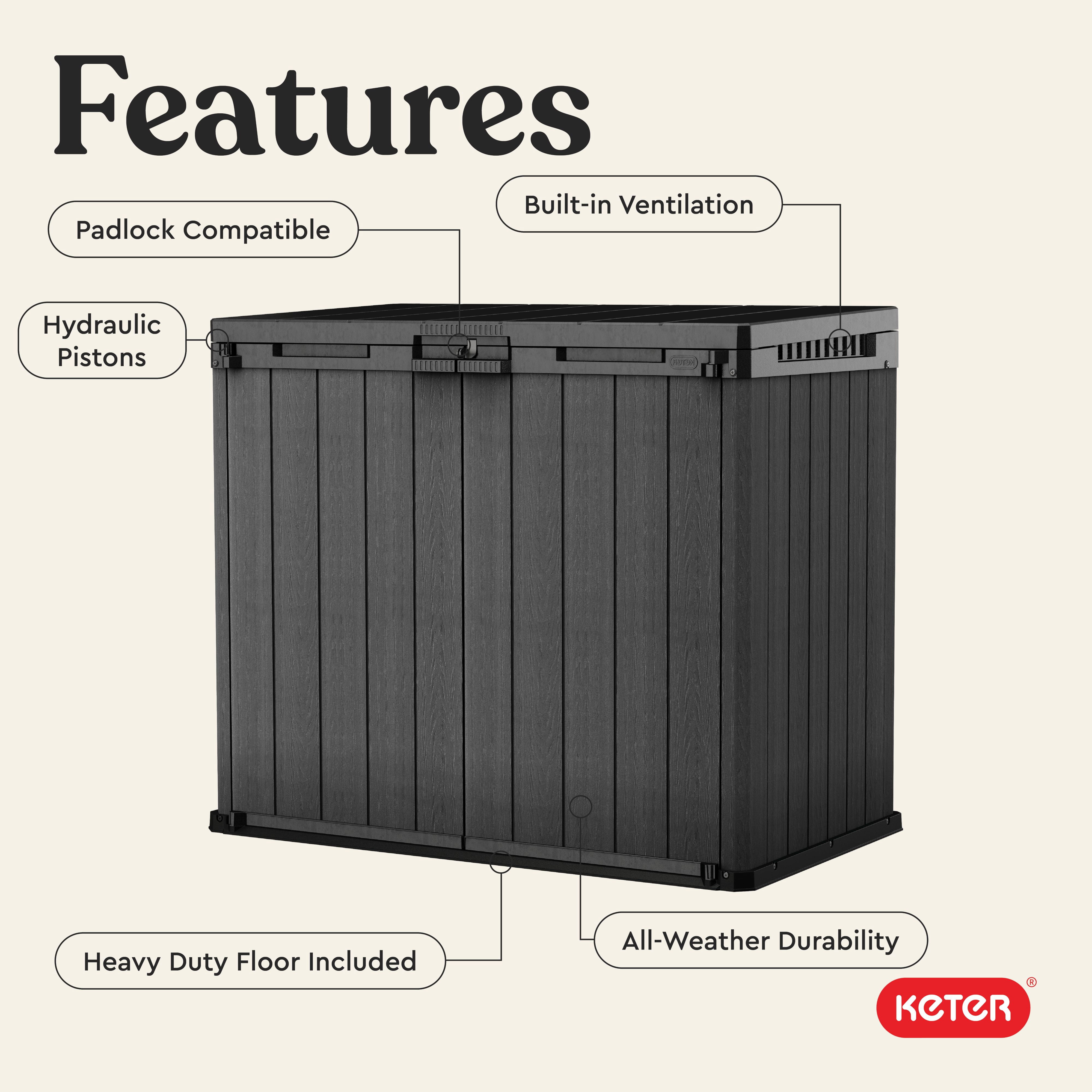 Keter Darwin Maintenance-Free Composite Outdoor Storage Shed, 81