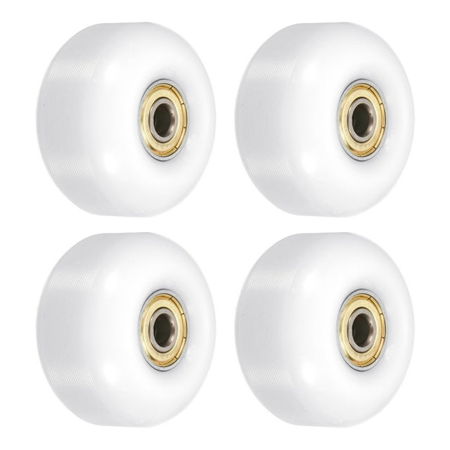 Unique Bargains Roues de Planche à Roulettes 52mm avec Roulements Roues de Rue pour Skateboards Roue de Croisière 95A, Blanc Doré Lot de 4