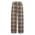 thumbnail image 4 of DHFJKG Womens Pajama Pants Soft Flannel Plaid Sleepwear Bottoms Comfortable Loungewear Pj Pants Elastic Waist Loose Fit Trousers, 4 of 5