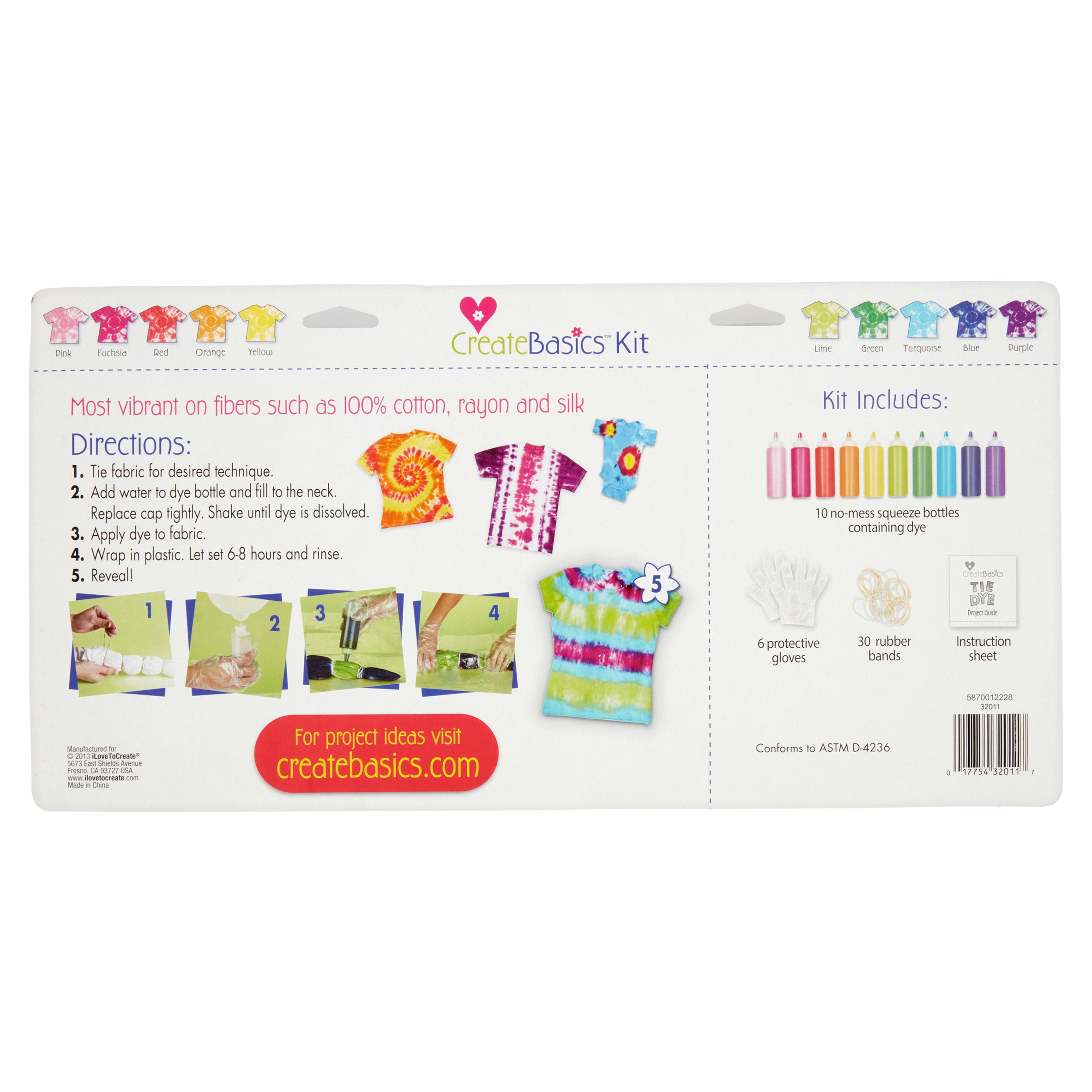 Create Basics 3 Color Tie Dye Kit Princess, Trial Size Pack