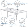 thumbnail image 4 of Lusimo 18 Inch Twin Metal Bed Frame with Under Bed Storage Heavy Duty Platform Bed Base Steel Slat Support Anti-Slip Easy Assembly, White, 4 of 12