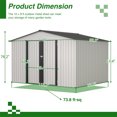 thumbnail image 2 of 10X8 ft Outdoor Multi-functional Storage Shed, All Weather Tool Shed with  Lockable Doors for Garden, Backyard, Patio, Lawn, Storage Room Utility Room Pet Room Equipment Room Multi-color White, 2 of 9