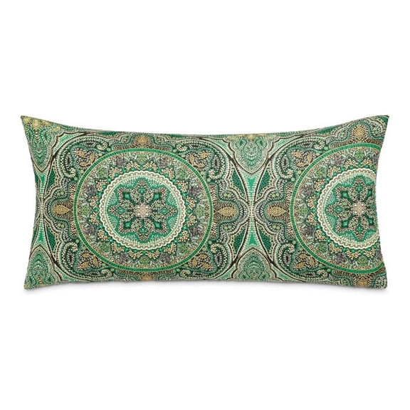 Michael Amini Emerald Isle Oblong Fabric Throw Pillow in Green/Indigo Set of 2