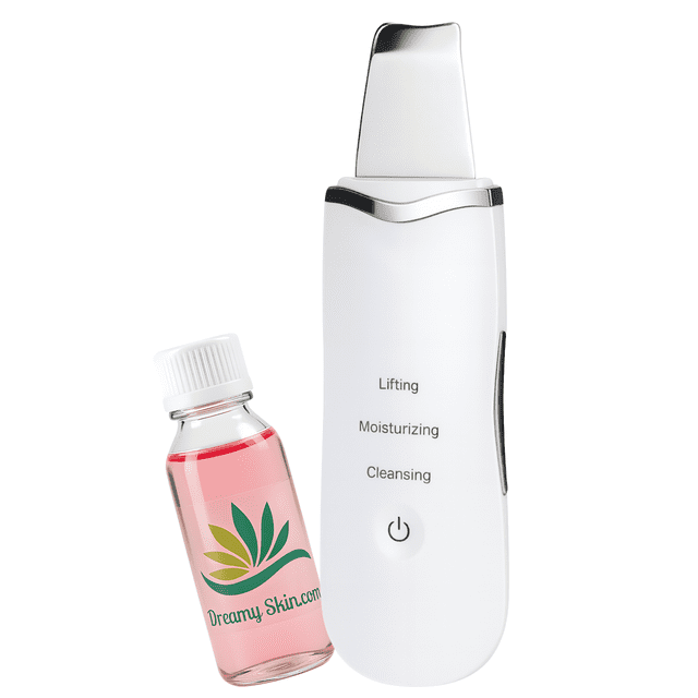 Skin Scrubber Ultrasónico Portátil Dreamy Skin con Agua de Rosas 10 ml Combo Facial