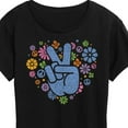 thumbnail image 3 of Instant Message - Peace Sign & Flowers - Women's Short Sleeve Graphic T-Shirt, 3 of 6