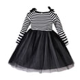 thumbnail image 1 of Cathalem Robes pour Filles Robe Tunique à Volants, Noir 100, 1 of 5