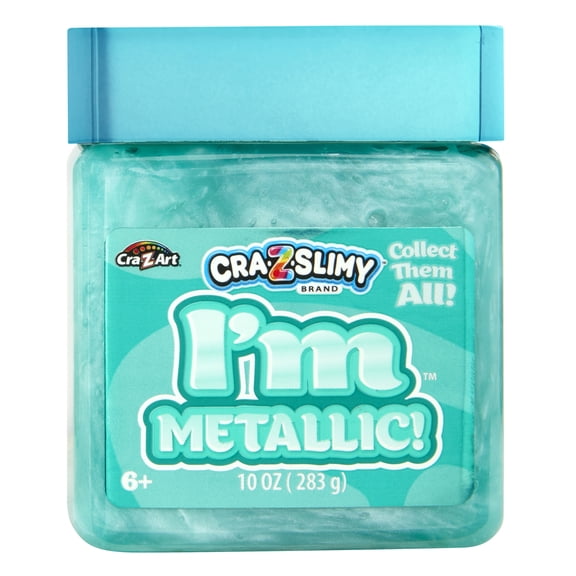 Cra-Z-Slimy I'm Slimy Metallic Teal Slime, Pre-Made Slime for Kids, 10 oz