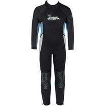 Seavenger 3mm Kids Full Body Wetsuit with Knee Pads for Surfing, Snorkeling, Swimming (Pearl Blue, 10)