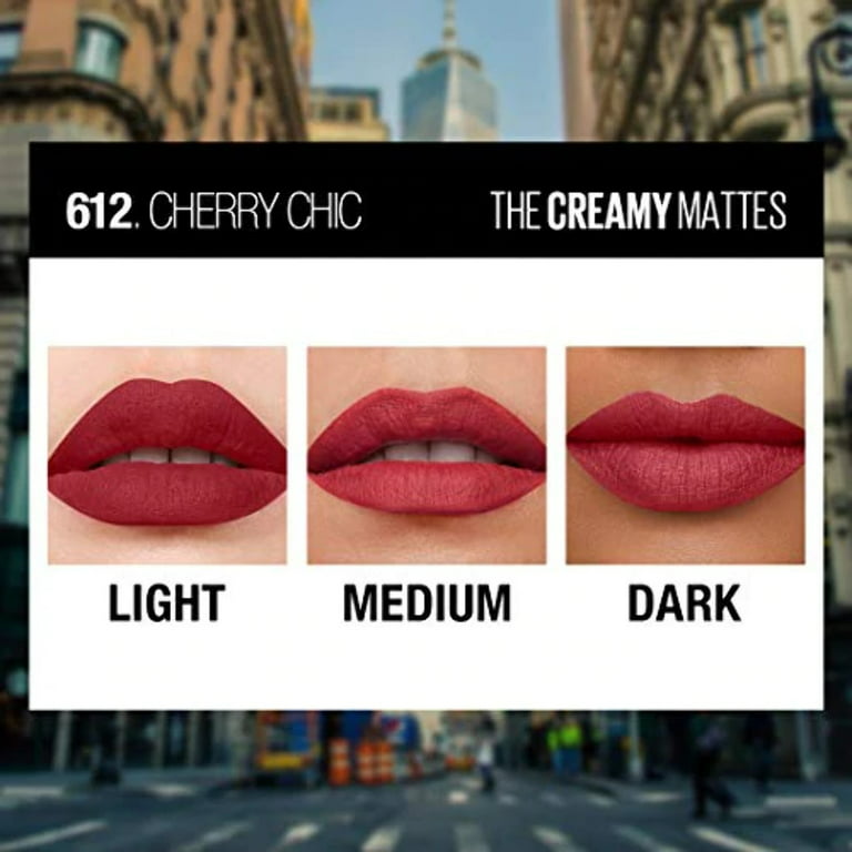 Maybelline New York Color Sensational Creamy Matte Lipstick- 612 Cherry  Chic, 3.9g