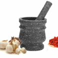 thumbnail image 2 of 2X Granite Pattern Pestle Set Stone Herb Spice Grinder Solid Grinder Cooking Set, 2 of 4