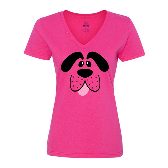 Inktastic Cute Dog Face Women's V-Neck T-Shirt