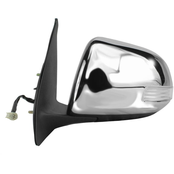 70152T - Fit System Driver Side Mirror for 12-15 Toyota Tacoma, textured black w/ chrome cover, w/ turn signal, foldaway, Power