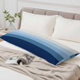 thumbnail image 4 of Blue Ombre Body Pillow Cover, Pillowcase Protectors with Zipper, Breathable Decorative Throw Pillow Case Cover, Modern Abstract Art Farmhouse Striped Pillow Shams for Couch Sofa 20x54Inch, 4 of 8