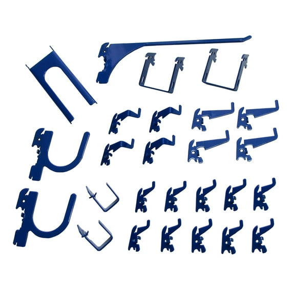 Slotted Metal Pegboard Deluxe Hook Kit for Wall Control Metal Pegboard and Slotted Tool Board Only - Blue Toolboard Hooks