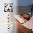 thumbnail image 4 of 12 Inch Wall Clock Battery Operated Silent Clock Decorative for Office, Kitchen, Outdoor, Living Room，Husky Dog and Vintage Black Background Pattern, 4 of 4