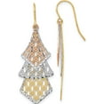 thumbnail image 1 of 14K Tri-Color D/C Polished Filigree Dangle Earrings (45 X 15) Made In Turkey tl1026, 1 of 5
