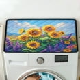 thumbnail image 5 of ZIATUBLES Sunflower Lavender Washing Machine Dust Cover Mat Anti-Scratch Washer Dryer Top Protector Cover Pad for Laundry Room Absorbent Heat-Resistant Kitchen Mat, 24 x 19.7 Inch, 5 of 7