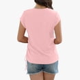 thumbnail image 6 of hotojiny Summer Tops for Women Cap Short Sleeve V Neck Tshirt with Side Shirring Plain Crew Neck Solid Color Fashion Tee, 6 of 6