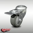 thumbnail image 2 of 3 Inch SS Gray Polyurethane Wheel Swivel Bolt Hole Caster with Total Lock Brake, 2 of 2