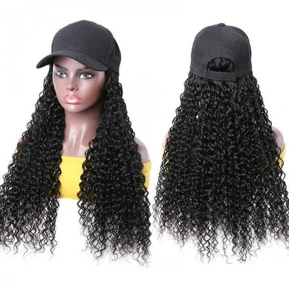 Dengmore Ladies Front Lace Wig Set Black Mid-length Curly Hair Simulation Wig