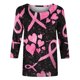 thumbnail image 4 of Camisetas Casuales de las Mujeres Impresas 3/4 Manga Blusa Cuello Redondo Estante de Imitación, Moda Casual Top para las Mujeres, 4 of 5