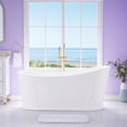 thumbnail image 4 of ANGELES HOME 66"Acrylic Freestanding Bathtub, Soaking White Bathtub with White Drain and Integrated Slotted Overflow Included, Glossy White, 4 of 11