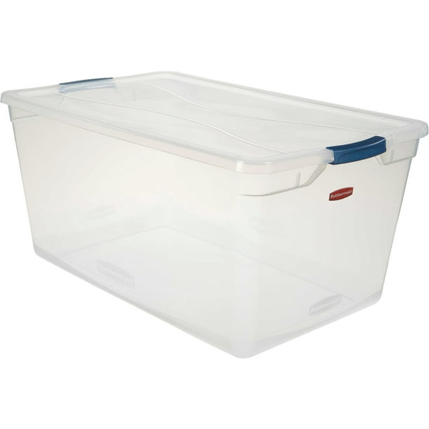 Rubbermaid Clever Store Latching Lid Storage Tote - Walmart.com ...