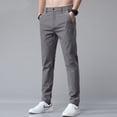 thumbnail image 2 of LIIPEE Mens Casual Pants Spring Summer Comfortable Breathable Slim Fit Solid Color Pants With Pockets Man Casual Daily Indoor Outdoor Pants,Dark Gray,29, 2 of 5