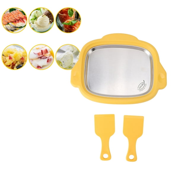 Ice Cream Maker, Fried Ice Cream Roll Machine with 2 Scrapers, for Making Soft Serve Ice Cream, Rolled Ice, Ice Cream Rolls, Rolled Yogurt