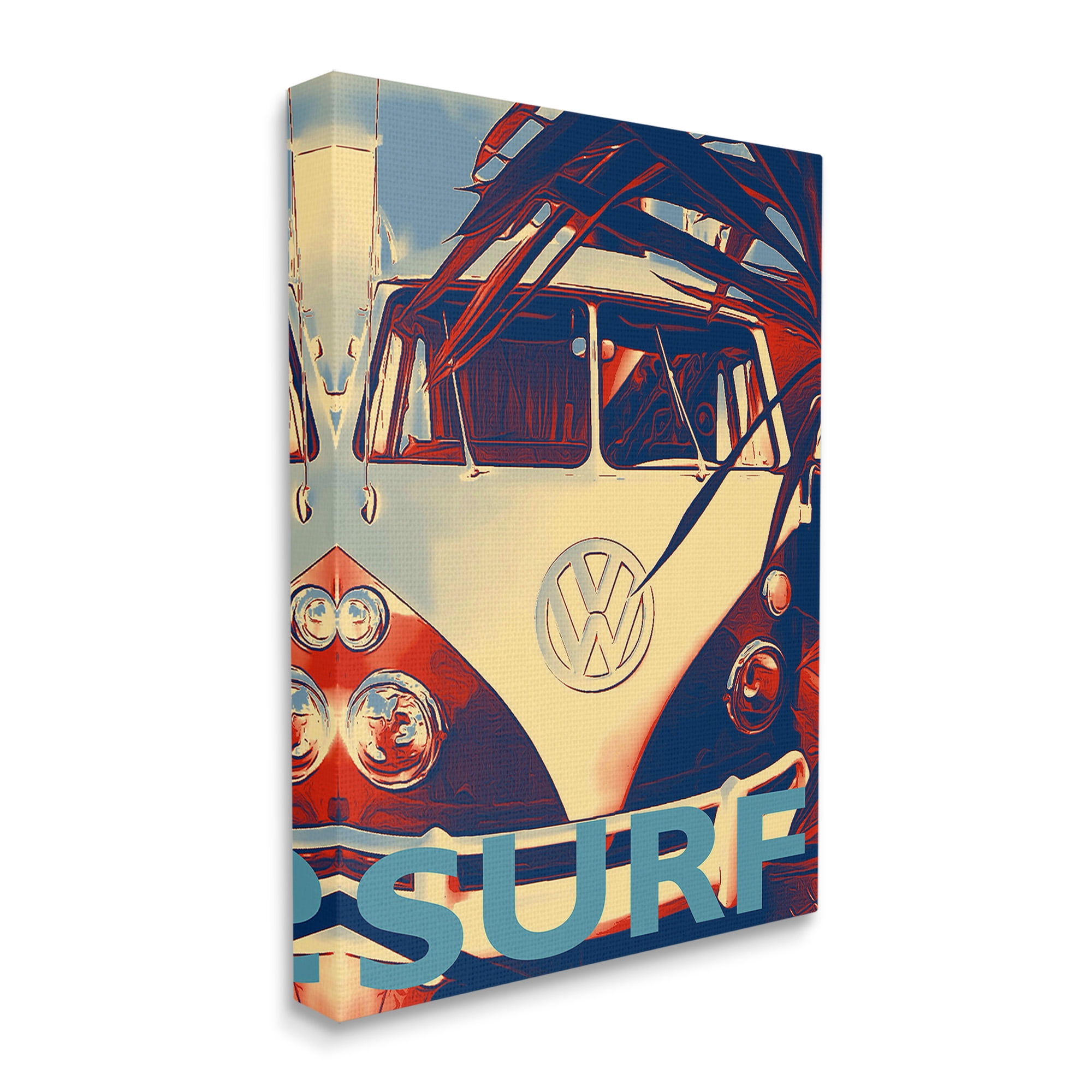 Stupell Industries Vintage Surf Van Transportation Painting Gallery Wrapped Canvas Art Print Wall Art, 30 x 40
