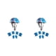 thumbnail image 2 of Matsuzay 1 Juego de casco de rodillo para niños, cascos de bicicleta ajustables, almohadilla para niños y niñas, rodillera, codera, Flor azul 2piezas, 2 of 6